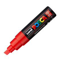Marcatore a base d'acqua Uni Posca PC8K  - punta a scalpello 8,0mm - rosso - Uni Mitsubishi