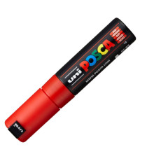 Marcatore a base d'acqua Uni Posca PC8K  - punta a scalpello 8,0mm - rosso - Uni Mitsubishi