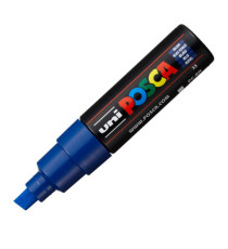 Marcatore a base d'acqua Uni Posca PC8K - punta large a scalpello 8,0mm - blu  - Uni Mitsubishi Marcatore a base d'acqua Uni Posca PC8K - punta large a scalpello 8,0mm - blu  - Uni Mitsubishi
