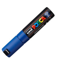 Marcatore a base d'acqua Uni Posca PC8K - punta large a scalpello 8,0mm - blu  - Uni Mitsubishi Marcatore a base d'acqua Uni Posca PC8K - punta large a scalpello 8,0mm - blu  - Uni Mitsubishi