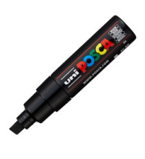 Marcatore a base d'acqua Uni Posca PC8K - punta large a scalpello 8,0mm - nero  - Uni Mitsubishi Marcatore a base d'acqua Uni Posca PC8K - punta large a scalpello 8,0mm - nero  - Uni Mitsubishi