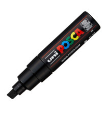 Marcatore a base d'acqua Uni Posca PC8K - punta large a scalpello 8,0mm - nero  - Uni Mitsubishi Marcatore a base d'acqua Uni Posca PC8K - punta large a scalpello 8,0mm - nero  - Uni Mitsubishi