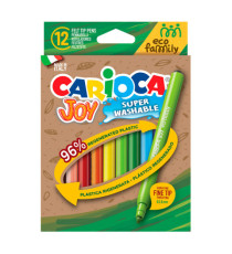 Pennarelli Joy Eco Family - lavabili - colori assortiti - Carioca - scatola 12 pezzi