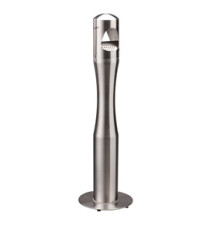 Posacenere da terra - a colonna - diametro 13 cm - H 108 cm - base 29 cm - inox silver - Medial