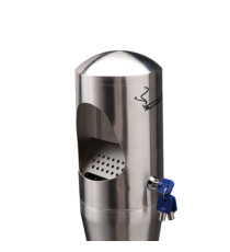 Posacenere da terra - a colonna - diametro 13 cm - H 108 cm - base 29 cm - inox silver - Medial