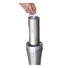 Posacenere da terra - a colonna - diametro 13 cm - H 108 cm - base 29 cm - inox silver - Medial