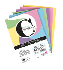Risma carta Cromatica - A4 - 160 gr - colori assortiti tenui - 100 fogli - CWR Risma carta Cromatica - A4 - 160 gr - colori assortiti tenui - 100 fogli - CWR