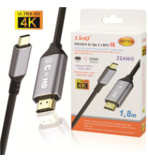 Adattatore Video da type-c a Hdmi mascio 4k 1,8mt Linq HD7394 usb-c alta risoluzione,compatibile con iPhone e smartphone Android