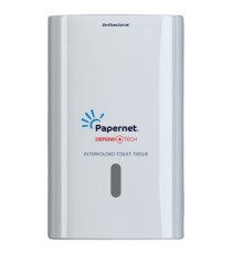 Dispenser antibatterico Defend Tech - per carta igienica interfogliata - Papernet Dispenser antibatterico Defend Tech - per carta igienica interfogliata - Papernet