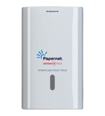 Dispenser antibatterico Defend Tech - per carta igienica interfogliata - Papernet Dispenser antibatterico Defend Tech - per carta igienica interfogliata - Papernet