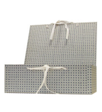 Scatola archivio in legno - con fettuccia - 38x27 cm - dorso 12 cm - grigio - Brefiocart