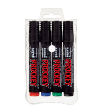 Marcatori Uni Prockey M122 - punta conica 1,20 - 1,80 mm - colori assortiti - Uni Mitsubishi - astuccio 4 pezzi Marcatori Uni Prockey M122 - punta conica 1,20 - 1,80 mm - colori assortiti - Uni Mitsubishi - astuccio 4 pezzi