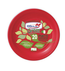Piatto frutta - compostabile - diametro 17 cm - rosso - Dopla - conf. 20 pezzi Piatto frutta - compostabile - diametro 17 cm - rosso - Dopla - conf. 20 pezzi