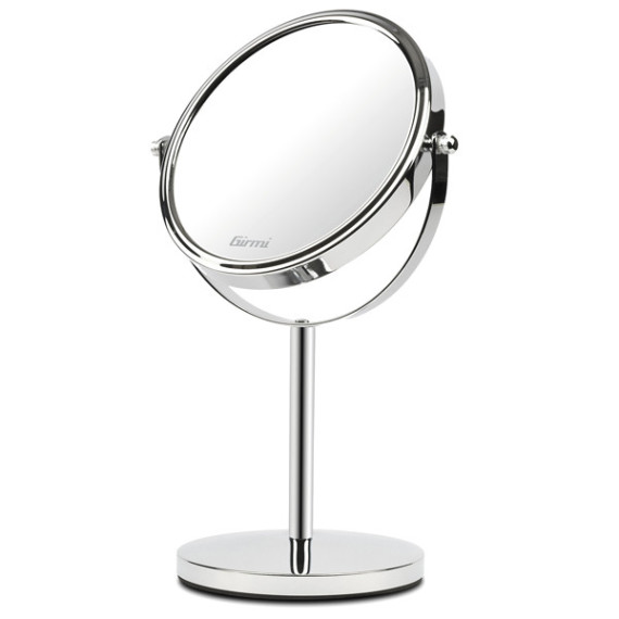 Specchio per trucco - con ingrandimento x3 - diametro specchio 15,5 cm - altezza 32 cm - grigio - Girmi Specchio per trucco - con ingrandimento x3 - diametro specchio 15,5 cm - altezza 32 cm - grigio - Girmi