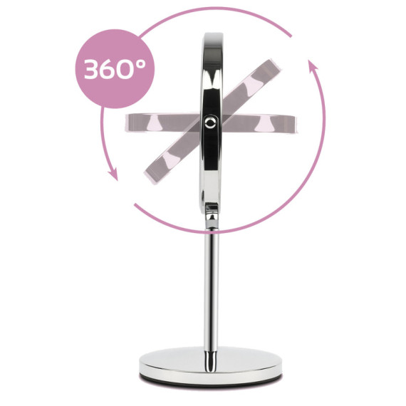 Specchio per trucco - con ingrandimento x3 - diametro specchio 15,5 cm - altezza 32 cm - grigio - Girmi Specchio per trucco - con ingrandimento x3 - diametro specchio 15,5 cm - altezza 32 cm - grigio - Girmi