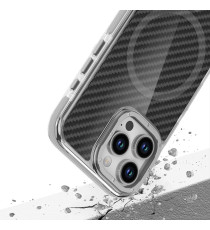 Cover in fibra di carbonio con magsafe per Samsung Galaxy S25 Ultra fintura grey con pulsanti in alluminio, altissima qualità