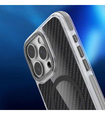 Cover in fibra di carbonio con magsafe per Samsung Galaxy S25 Ultra fintura grey con pulsanti in alluminio, altissima qualità