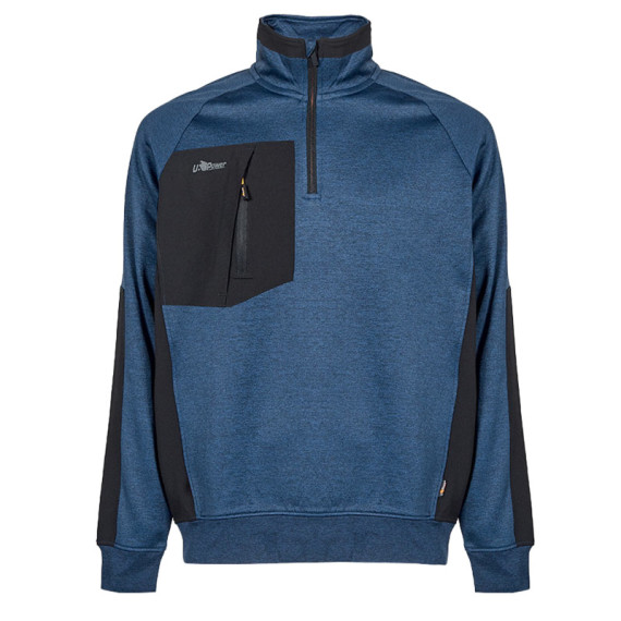 Felpa mezza zip Leeds - taglia L - blu - U-Power Felpa mezza zip Leeds - taglia L - blu - U-Power