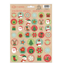 Stickers adesivi fustellati - motivi natale - colori assortiti - Rex Sadoch