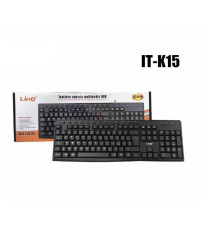 Tastiera Linq IT-K15 nera da 107 tasti, Layout Italiano,  Indicatori LED per Num Lock, Scroll e Caps Cavo: 1,2 mt Tastiera Linq IT-K15 nera da 107 tasti, Layout Italiano,  Indicatori LED per Num Lock, Scroll e Caps Cavo: 1,2 mt