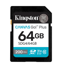 Scheda SDXC U3 e V30 Kingston 64gb SDG4/64GB Scheda di memoria Canvas Go SD,UHS-I velocità di trasferimento fino a 200MB/s Scheda SDXC U3 e V30 Kingston 64gb SDG4/64GB Scheda di memoria Canvas Go SD,UHS-I velocità di trasferimento fino a 200MB/s