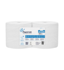 Bobina asciugatutto - 2 veli - goffratura a onda -  diametro 26 cm - 19,5 gr - 23,4 cm x 112,1 mt - bianco - Papernet