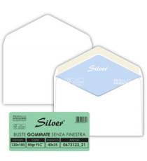 Busta Busta Silver Matic FSC - senza finestra - gommata - 12 x 18 cm - 80 gr -  bianco - Pigna Envelopes - conf. 25 pezz Busta Busta Silver Matic FSC - senza finestra - gommata - 12 x 18 cm - 80 gr -  bianco - Pigna Envelopes - conf. 25 pezz