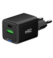 Caricatore USB -  35W -  1 USB-C + 1 USB-A - Nero - MKC Melchioni