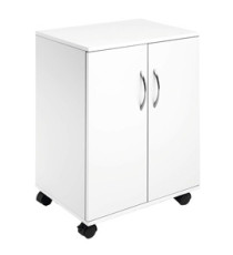 Mobiletto Multifunzione 74/53 - con ante alte e ruote - 4 ripiani - 52,8 x 40 x 73,7 cm - bianco - Durable