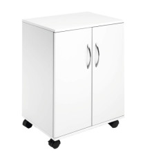 Mobiletto Multifunzione 74/53 - con ante alte e ruote - 4 ripiani - 52,8 x 40 x 73,7 cm - bianco - Durable