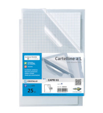 Cartellina a L - Capri 61 - PVC - 21 x 29,7 cm - trasparente liscio - Sei Rota - conf. 25 pezzi Cartellina a L - Capri 61 - PVC - 21 x 29,7 cm - trasparente liscio - Sei Rota - conf. 25 pezzi