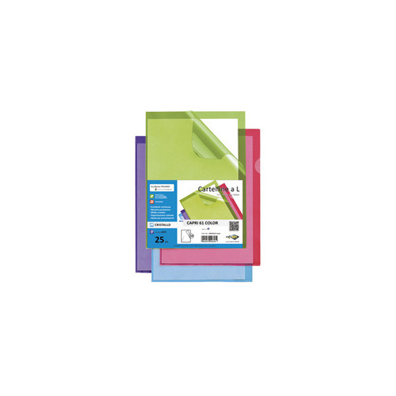 Cartellina a L - Capri 61 color - 21 x 29,7 cm - lilla - Sei Rota - conf. 25 pezzi Cartellina a L - Capri 61 color - 21 x 29,7 cm - lilla - Sei Rota - conf. 25 pezzi