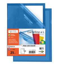 Cartellina a L - Poli 150 Color - PP - 21 x 29,7 cm - trasparente blu - buccia - Sei Rota - conf. 25 pezzi Cartellina a L - Poli 150 Color - PP - 21 x 29,7 cm - trasparente blu - buccia - Sei Rota - conf. 25 pezzi