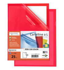 Cartellina a L - Poli 150 Color - PP - 21 x 29,7 cm - trasparente rosso - buccia - Sei Rota - conf. 25 pezzi Cartellina a L - Poli 150 Color - PP - 21 x 29,7 cm - trasparente rosso - buccia - Sei Rota - conf. 25 pezzi