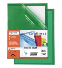Cartellina a L - Poli 150 Color - PP - 21 x 29,7 cm - trasparente verde - buccia - Sei Rota - conf. 25 pezzi Cartellina a L - Poli 150 Color - PP - 21 x 29,7 cm - trasparente verde - buccia - Sei Rota - conf. 25 pezzi