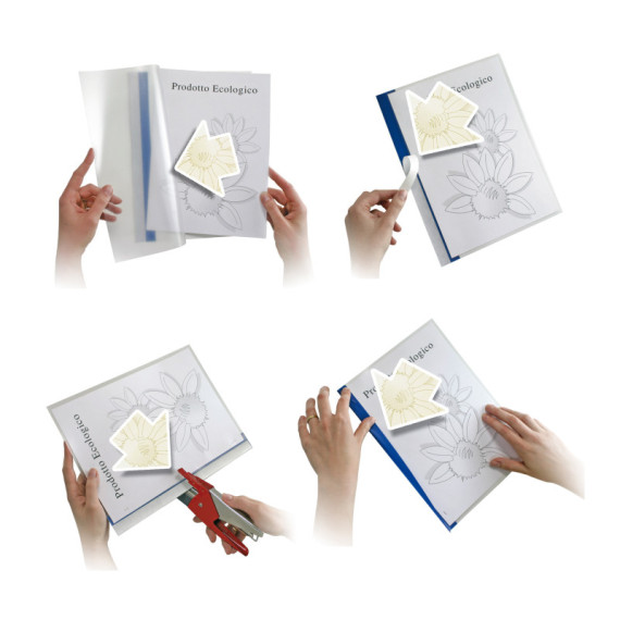 Cartellina Poli 200 - 21 x 29,7 cm - PP - trasparente buccia - dorso blu - Sei Rota - conf. 10 pezzi Cartellina Poli 200 - 21 x 29,7 cm - PP - trasparente buccia - dorso blu - Sei Rota - conf. 10 pezzi