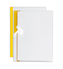 Cartellina Poli 200 - 21 x 29,7 cm - PP - trasparente buccia - dorso giallo - Sei Rota - conf. 10 pezzi