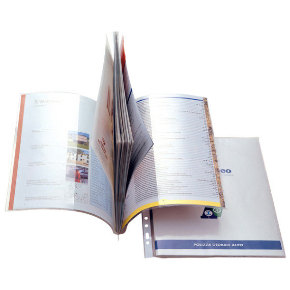 Cartelline forate - Ercole Cat - 21 x 29,7 cm - PVC - c/tasche - trasparente liscio - Sei Rota - conf. 10 pezzi Cartelline forate - Ercole Cat - 21 x 29,7 cm - PVC - c/tasche - trasparente liscio - Sei Rota - conf. 10 pezzi