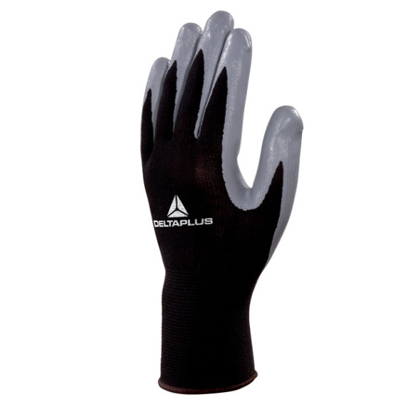 Guanti di precisione VE712GR - poliestere - palmo in nitrile - taglia 07 - nero/grigio - Deltaplus Guanti di precisione VE712GR - poliestere - palmo in nitrile - taglia 07 - nero/grigio - Deltaplus