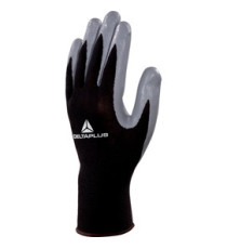 Guanti di precisione VE712GR - poliestere - palmo in nitrile - taglia 08 - nero/grigio - Deltaplus