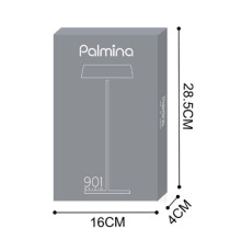 Lampada da tavolo 901 - c/aggancio magnetico - 10 x 30 cm - alluminio - grigio - Palmina