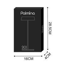 Lampada da tavolo 901 - c/aggancio magnetico - 10 x 30 cm - alluminio - nero - Palmina