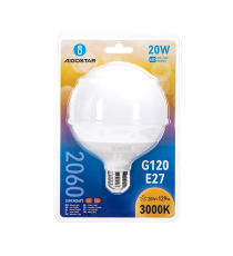 Lampadina led G120 20W attacco E27 2060 lumen 3000K luce calda misura D120xH157mm Equivale a 129w a incandescenza