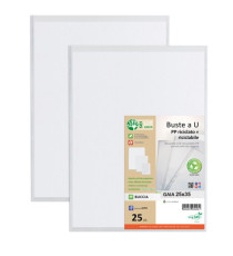 Buste a sacco Gaia - PP riciclato - 25 x 35 cm - buccia - trasparente - Sei rota - conf. 25 pezzi