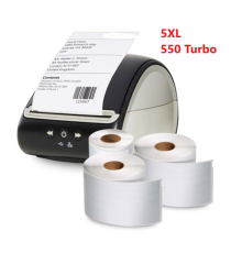 Etichette Compatibili Dymo 99010 S0722370 Bianche 89x28mm 130 Pezzi Impermeabili Antigraffio per LabelWriter 550 550 Turbo 5XL