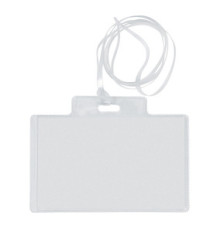 Portanome Pass 3EC - con cordoncino trasparente - 9,5 x 6 cm - PVC - Sei Rota - conf. 10 pezzi Portanome Pass 3EC - con cordoncino trasparente - 9,5 x 6 cm - PVC - Sei Rota - conf. 10 pezzi