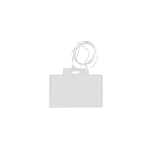 Portanome Pass 3EC - con cordoncino trasparente - 9,5 x 6 cm - PVC - Sei Rota - conf. 10 pezzi Portanome Pass 3EC - con cordoncino trasparente - 9,5 x 6 cm - PVC - Sei Rota - conf. 10 pezzi