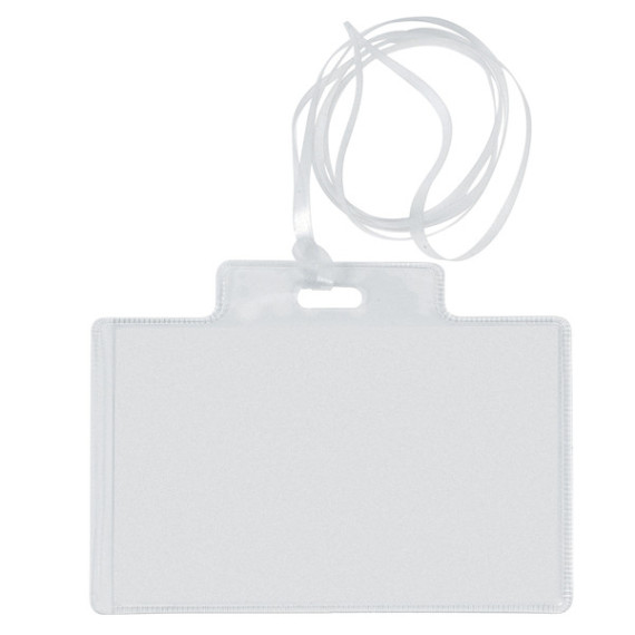 Portanome Pass 3EC - con cordoncino trasparente - 9,5 x 6 cm - PVC - Sei Rota - conf. 10 pezzi Portanome Pass 3EC - con cordoncino trasparente - 9,5 x 6 cm - PVC - Sei Rota - conf. 10 pezzi