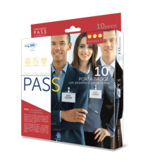 Portanome Pass 3P - clip in metallo - senza cartoncino - 9,5 x 6 cm - PP - buccia - Sei Rota - conf. 10 pezzi Portanome Pass 3P - clip in metallo - senza cartoncino - 9,5 x 6 cm - PP - buccia - Sei Rota - conf. 10 pezzi