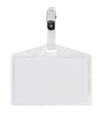 Portanome Pass 3P - clip in metallo - senza cartoncino - 9,5 x 6 cm - PP - buccia - Sei Rota - conf. 100 pezzi